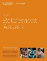 A thumbnail image of the cover of a print brochure titled Give Retirement Assets.