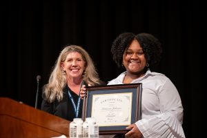 Jamie Seward and Keaunna Johnson at the 2023 johns hopkins henrietta lacks memorial lecture