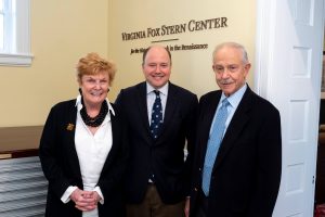 Director of the johns hopkins virginia fox stern center earle havens stands with jolyon fox stern and his wife nelle nugent